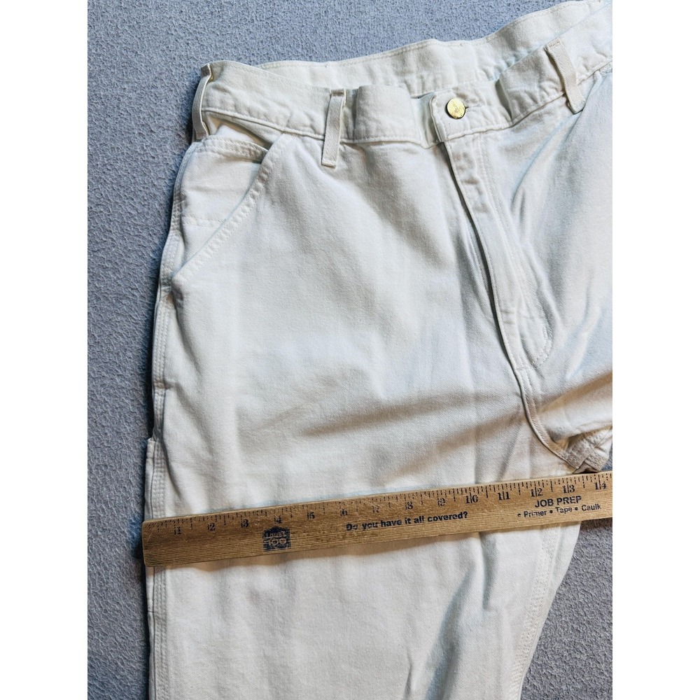 Carhartt Pants Mens 36x36 (35x33) White B148 Dungaree Fit Carpenter Utility - Picture 5 of 14